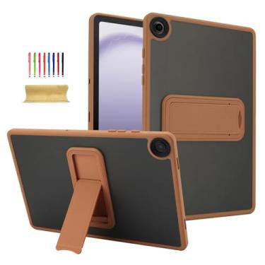 Imagem de Dteck Capa transparente para tablet Samsung Galaxy Tab A9 Plus (SM-X210/X215/X216) 11 polegadas 2023 com suporte dobrável, bordas de TPU (poliuretano termoplástico) com absorção de choque, traseira de