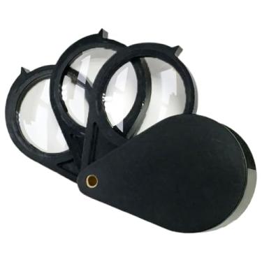 Imagem de ULTECHNOVO Lupa De Bolso Dobrável - Design Compacto E Portátil Para Viagens, Com Lente 2,5" Ampliação 5X 10X Leitura Letras Pequenas, Amadores, Preta