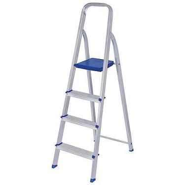 Imagem de Escada Domestica 4 Degraus Aluminio 120Kg - MOR