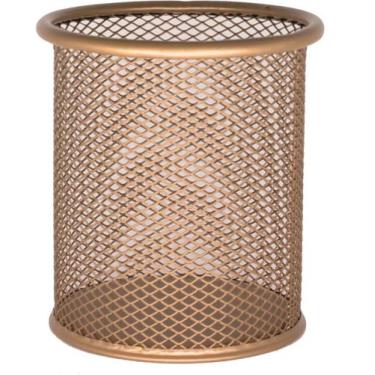 Imagem de Acessorio Para Mesa Aramado Porta Lapis Dourado - KIT