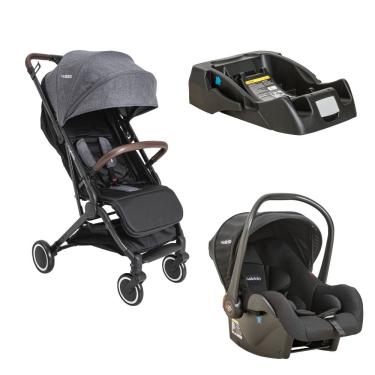 Imagem de Carrinho de Bebê Sprint II com Bebê Conforto e Base Kiddo - Grafite/Preto