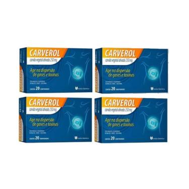 Imagem de Kit 4 Carvão Ativado Vegetal Carverol 250mg 20cp - União Química