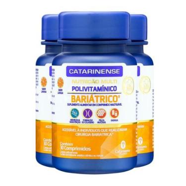 Imagem de Kit 3 Polivitamínico Bariátrico Catarinense 30 Comprimidos