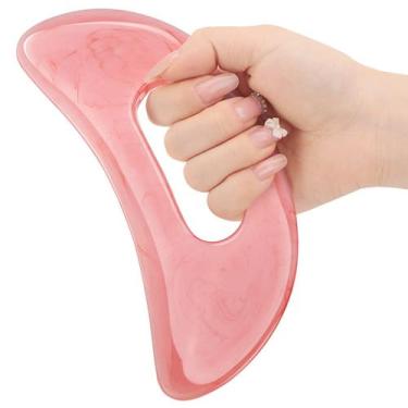 Imagem de Ferramenta de massagem Gua Sha BBTO com alça de resina rosa