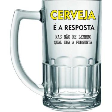 Imagem de Caneca Chopp Vidro Cerveja é a Resposta 340 mL - Não informado