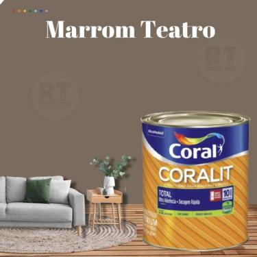 Imagem de Esmalte Sintético Base Água Coral Coralit 800ml Tinta Cor Marrom Aceti