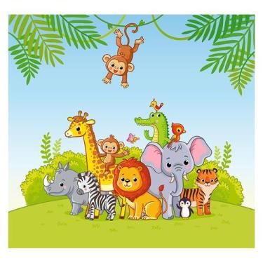 Imagem de Papel de Parede Adesivo Infantil Safari Floresta Quarto Bebe - 714pcp 