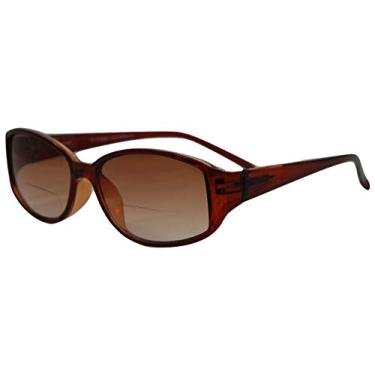 Imagem de In Style Eyes Óculos de sol bifocais com lentes coloridas elegantes - armação completa, armação oblonga, lentes não polarizadas - marrom - 3,25x