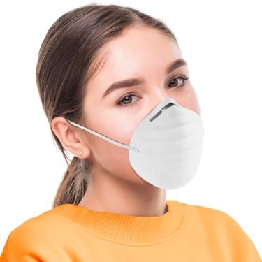 Imagem de EZGOODZ Máscaras faciais contra poeira e partículas. Pacote com 50 respiradores descartáveis com alça elástica contra poeira e filtro de máscaras de segurança para poeira não tóxica, pólen, caspa