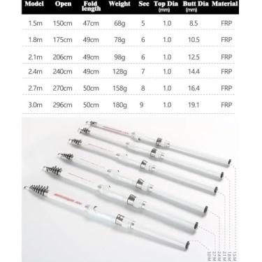 Imagem de Vara de Pesca de Viagem Vara de pesca telescópica alimentadora carpas em fibra carbono ultraleve viagem portátil(1.8m)