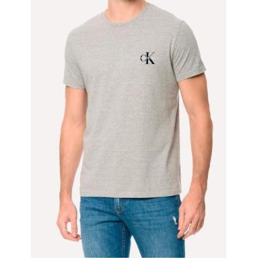 Imagem de Camiseta Calvin Klein Jeans Masculina New Logo Re Issue Cinza Mescla, 