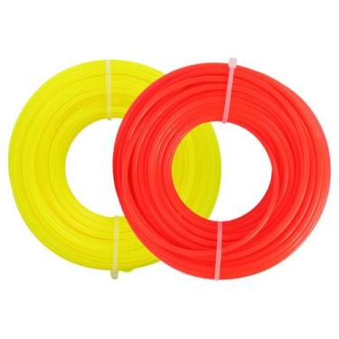 Imagem de Kit 2 Rolos 15 Metros Fio de Nylon Redondo 3mm Para Roçadeiras Jardina