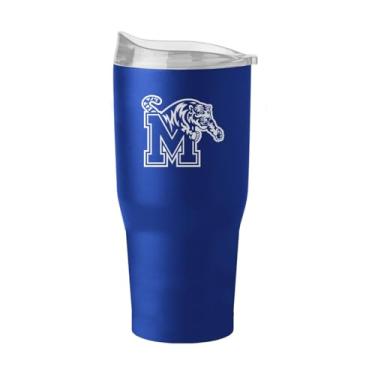 Imagem de Logo Brands NCAA Memphis Tigers Copo de revestimento em pó de 850 g - parede dupla, aço inoxidável isolado a vácuo com tampa deslizante de lábio alto - mantém as bebidas quentes ou frias por horas