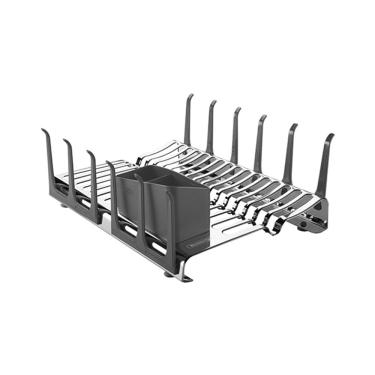 Imagem de Escorredor de Louça em Aço Inox Plurale com Secador de Copos e Porta Talheres Grafite - Tramontina