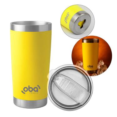 Imagem de Copo Térmico com Tampa e Abridor 591ml [Amarelo Neon]