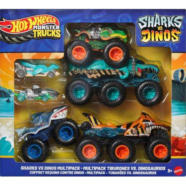 Imagem de Hot Wheels Monster Trucks Tubarões vs. Dinossauros Mattel