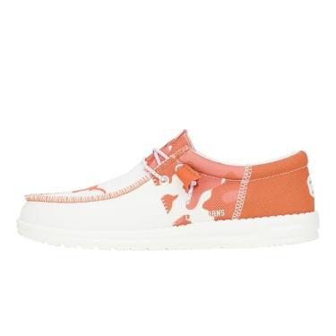 Imagem de Hey Dude Wally Sapatos masculinos sem cadarço, confortáveis e leves, Texas Camo laranja queimado/branco, 46