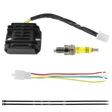 Imagem de PRO BAT Substituição do retificador do regulador de tensão de 4 fios 12V para GY6 125cc 150cc 250cc motocicleta scooter ciclomotor Go Kart ATV, preto