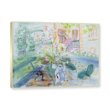 Imagem de NHLDZYH Moldura champanhe. Folhas impressionistas, (Nossa casa) de Raoul Dufy, reprodução de quadros, quadros de pinturas famosas, imagem murais quartos. 60x80cm