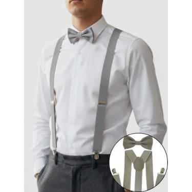 Imagem de Kit Suspensório e Gravata Borboleta Adulto Cores Variadas Social e Eve