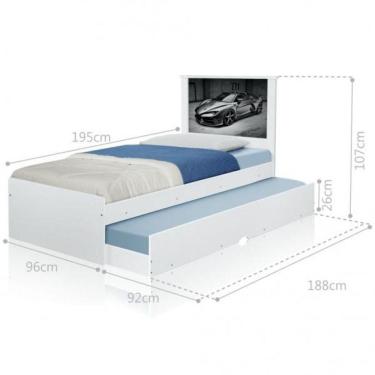 Imagem de Cama Bibox Solteiro Carro Sport Chumbo