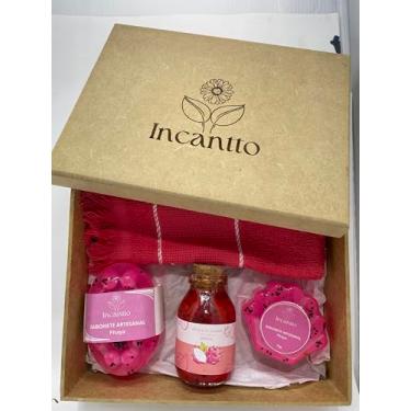 Imagem de Kit Presente Sabonetes Artesanais, 3 itens + toalhinha (Pitaya)