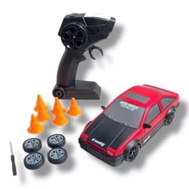 Imagem de Carro De Controle Remoto Rc Drift 2.4Ghz Escala 1:24 4Wd 15Km / H Modelo De Veículo De Alta Velocidade Com Luzes Led Drifting Tire Racing Brinquedo Esportivo Para Adultos Meninos Meninas Vermelho
