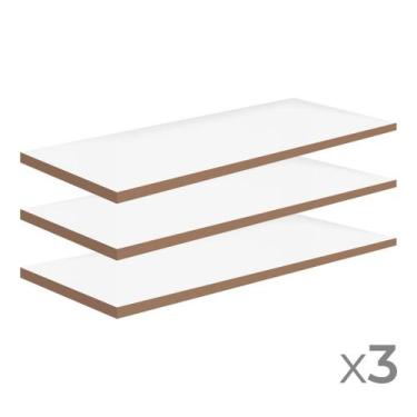 Imagem de Kit 3 Unid Prateleira MDF Para Home Office 50x25x1,5 Firenze - Pottenz