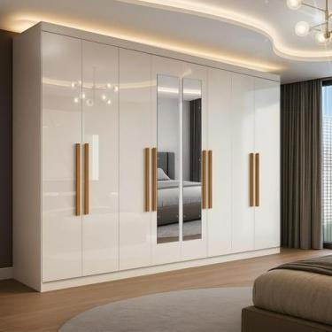 Imagem de Guarda-roupa Casal com Espelho 8 Portas 4 Gavetas Paris - Maxel