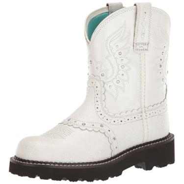 Imagem de ARIAT Bota feminina Gembaby Western, Serpente branca em relevo/branco opulento, 8.5