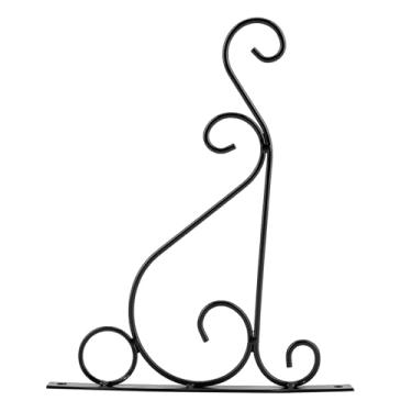 Imagem de Ferro Planta Cabide Suporte de Parede Flor Gancho Decoração do Jardim 25 * 21cm para Varanda Pátio (Preto)
