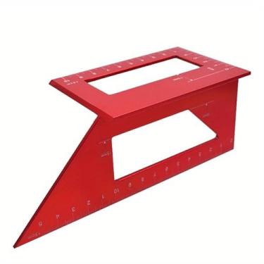 Imagem de Régua multifuncional de alumínio para carpintaria T régua multifunções quadrada 45/90 graus régua angular de medição ferramenta de marcenaria (vermelho)