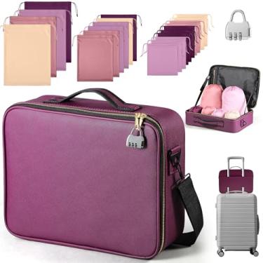 Imagem de Eccliy Organizador de bolsa de armazenamento de brinquedos para adultos com 20 sacos de cordão de tamanhos diferentes, caixas de armazenamento de brinquedos para mulheres e homens (Roxo, 39 x 29 x 10