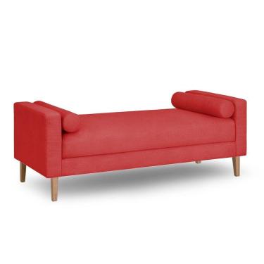 Imagem de Recamier Berlim 1,20m Suede Vermelho - Inova Decorações