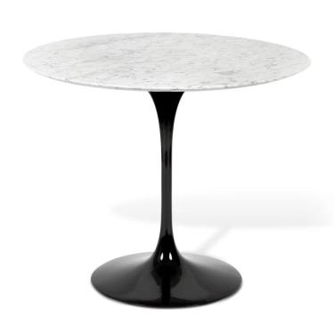 Imagem de Mesa Saarinen Redonda Carrara 100cm - Base Preta