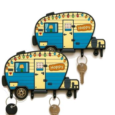 Imagem de Decorações de RV para chaveiros internos de campista para parede, acessórios de viagem autoadesivos, ganchos de trailer, decoração de acampamento, cabide de guia