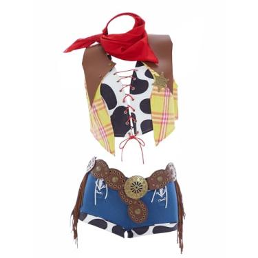 Imagem de Mobbunny Fantasia feminina sexy de vaqueira, filme derivado, anime, cowboy, cosplay, calça com bandana e chapéu, Amarelo, GG