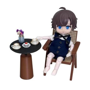 Imagem de Esquirla Conjunto de mesa e cadeiras em miniatura para casa de bonecas, escala 1/12, decoração, brinquedo infantil para brincar de faz-de-conta, micromóveis, 1 Cadeira