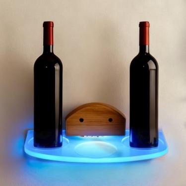 Imagem de BEARUT Acrylic Floating Wine Rack with LED Light Liquor Bottle Display Shelf Wall Mounted, Display Case RGB Lighting for Home Commercial Bar Party,Collectible Toys,Perfume