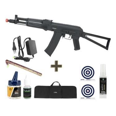 Imagem de Rifle De Airsoft Neptune Ak105s Mosfet 6mm + Kit Pro