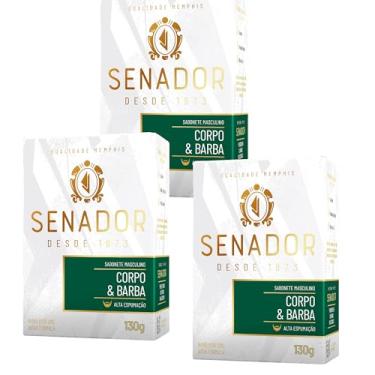 Imagem de Sabonete Senador Corpo e Barba 130g Memphis kit 3 Unidades