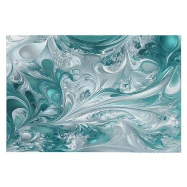 Imagem de CEBUGI Tapete de área 60 x 90 cm macio lavável tapete antiderrapante com suporte de borracha tapete de área de redemoinho padrão de mármore para sala de estar, quarto, decoração de casa