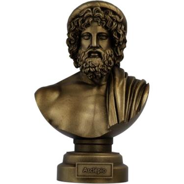 Imagem de Estátua Busto Asclépio - Esculápio - Deus Grego da Medicina (Cor Ouro Velho)