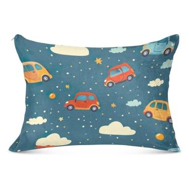 Imagem de Fronhas decorativas de flanela com desenho animado bonito azul grande tamanho king queen size fronha para travesseiro para cama de casa sofá, tamanho do corpo, 53 cm x 137 cm