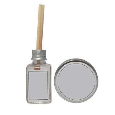 Imagem de Kit Aromático 2 Peças, Difusor de Varetas 30ml e Vela Artesanal 20g, Cera de Coco Vegetal, Aroma Premium Bergamota