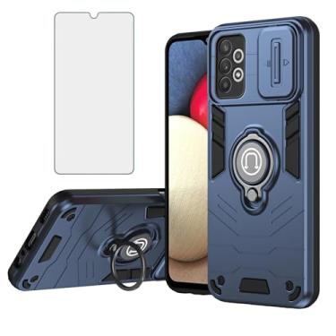 Imagem de Asuwish Capa de telefone para Samsung Galaxy A32 4G 6,4 polegadas com protetor de tela de vidro temperado capa fina magnética resistente anel suporte resistente celular híbrida resistente A 32 32A S32