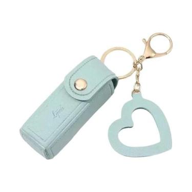 Imagem de Bolsa De Couro Portátil Para Batom, Estojo De Maquiagem Com Chaveiro E