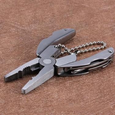 Imagem de Conjunto de mini alicate multiferramenta 6 em 1 com bolsa de nylon, ferramenta de bolso multifuncional com chaves de fenda, faca, lixa para transporte diário, reparos de emergência e presentes