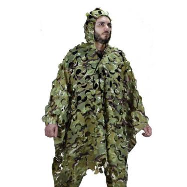 Imagem de Capuz Poncho Ghilie Safo Camuflado - Safo Militar, Multicam