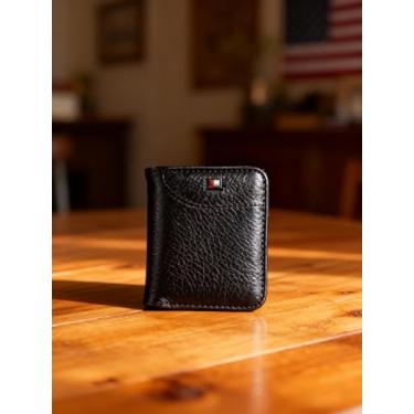 Imagem de Carteira fina vertical para cartão de crédito de couro PU com vários compartimentos minimalistas para homens e mulheres